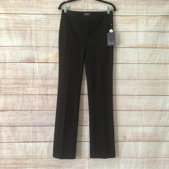 Not Your Daughter Jeans Ponte Knit Slim Trouser Pants Size 4 Black Straight Leg - Picture 1 of 14